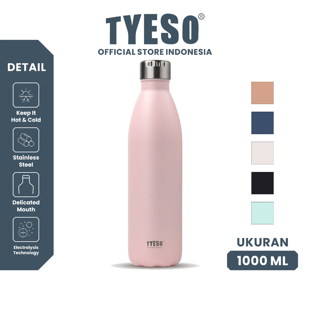 Tyeso Tumbler Botol Minum Portable Stainless 1000mL TS-8843 Thermos Vacuum Insulated Sports Bottle