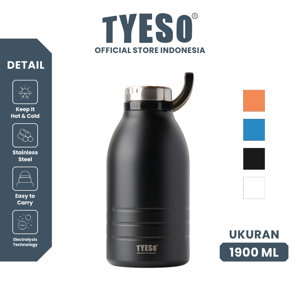 Tyeso Tumbler Sport 1900ml Botol Minum TS-8819 Stainless Kapasitas Besar Fit For Travel Olahraga Gym