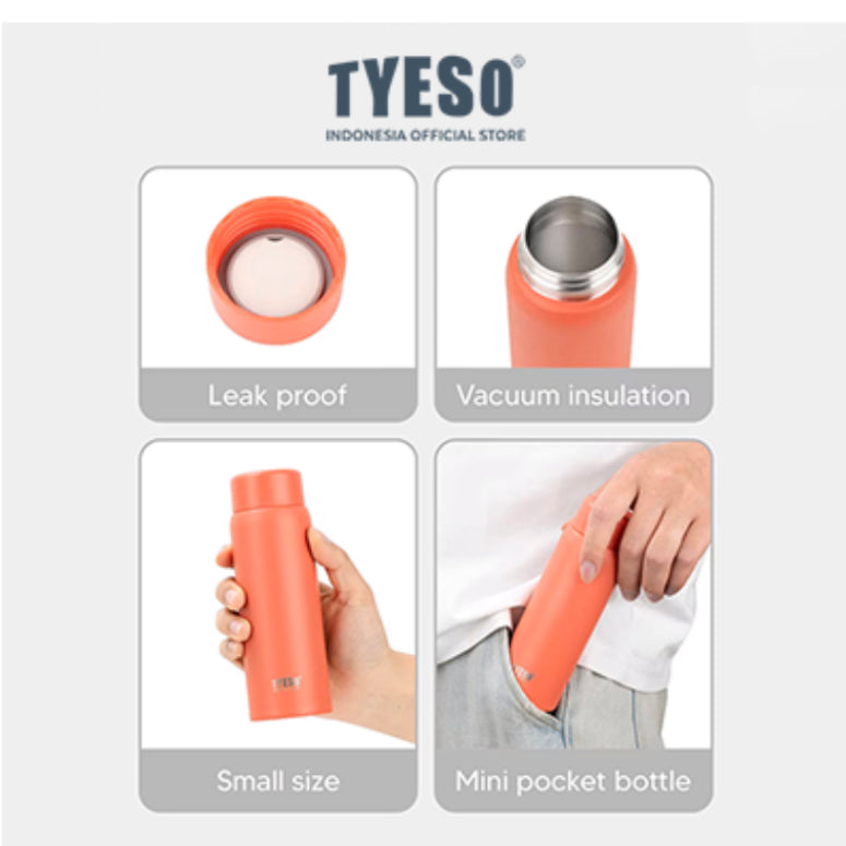 Tyeso Tumbler Mini 150 ML TS-8715 Termos Botol Minum Stainless Steel Kecil Coffee Vacuum Insulated