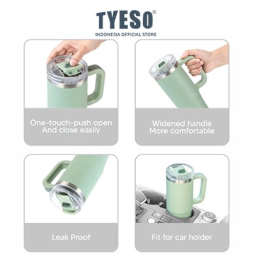 Tyeso Aura Tumbler Portable Stainless Coffee Cup 1200 mL TS-8868 Thermos Cup Vacuum Insulated