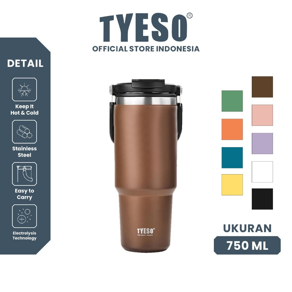 Tyeso Tumbler Botol Minum Portable Stainless 750 mL TS-8827 Thermos Cup Vacuum Insulated
