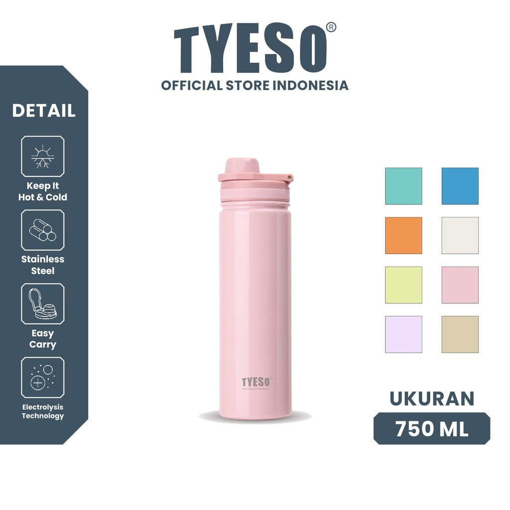 Tyeso Tumbler Botol Minum Stainless 750mL TS-8709C Sports Vacuum Insulated BPA FREE 25 Oz