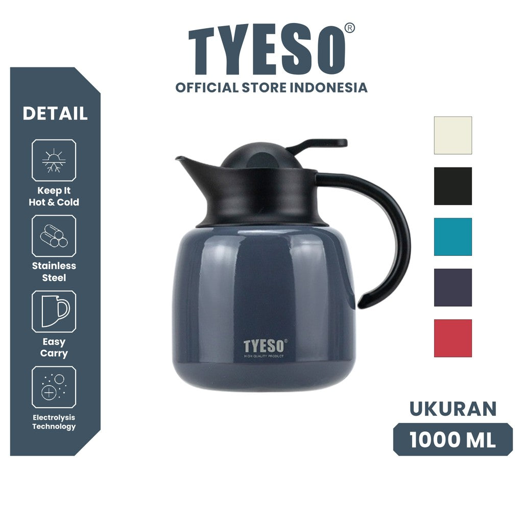 Tyeso Teko Teapot Tahan Air Panas Dan Dingin TS-8877 1000mL BPA Free Stainless Steel