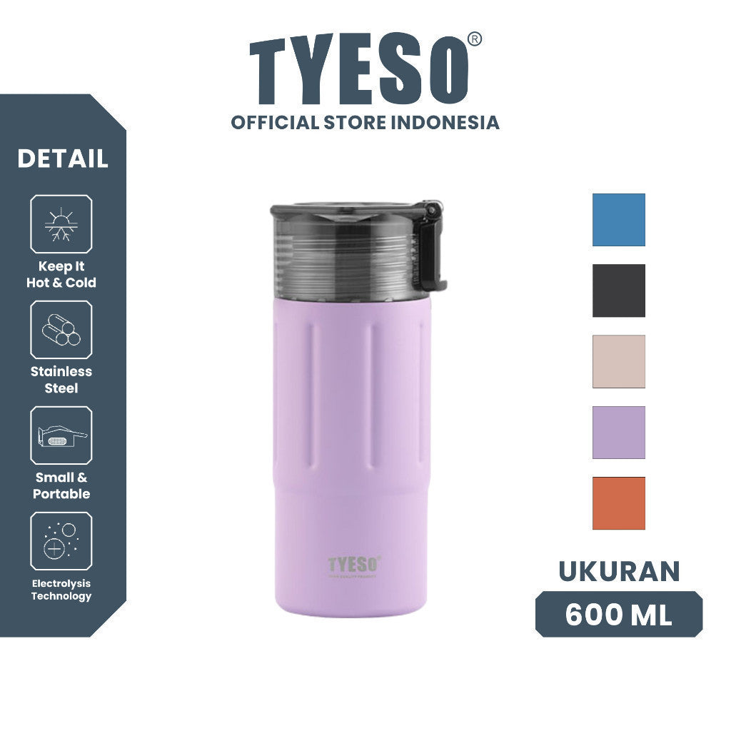 Tyeso Tumbler Botol Minum 600mL Cup TS-8823 30oz Stainless Steel Double Vacuum Insulated Sports