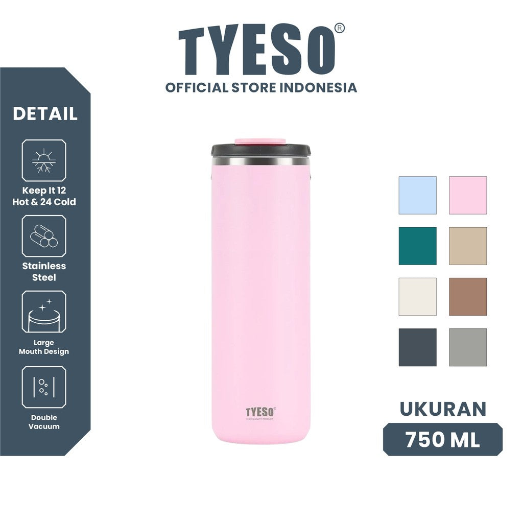 Tyeso Tumbler Botol Minum 750ml Thermos Cup Portable Stainless Steel BPA FREE 25 Oz TS-01028