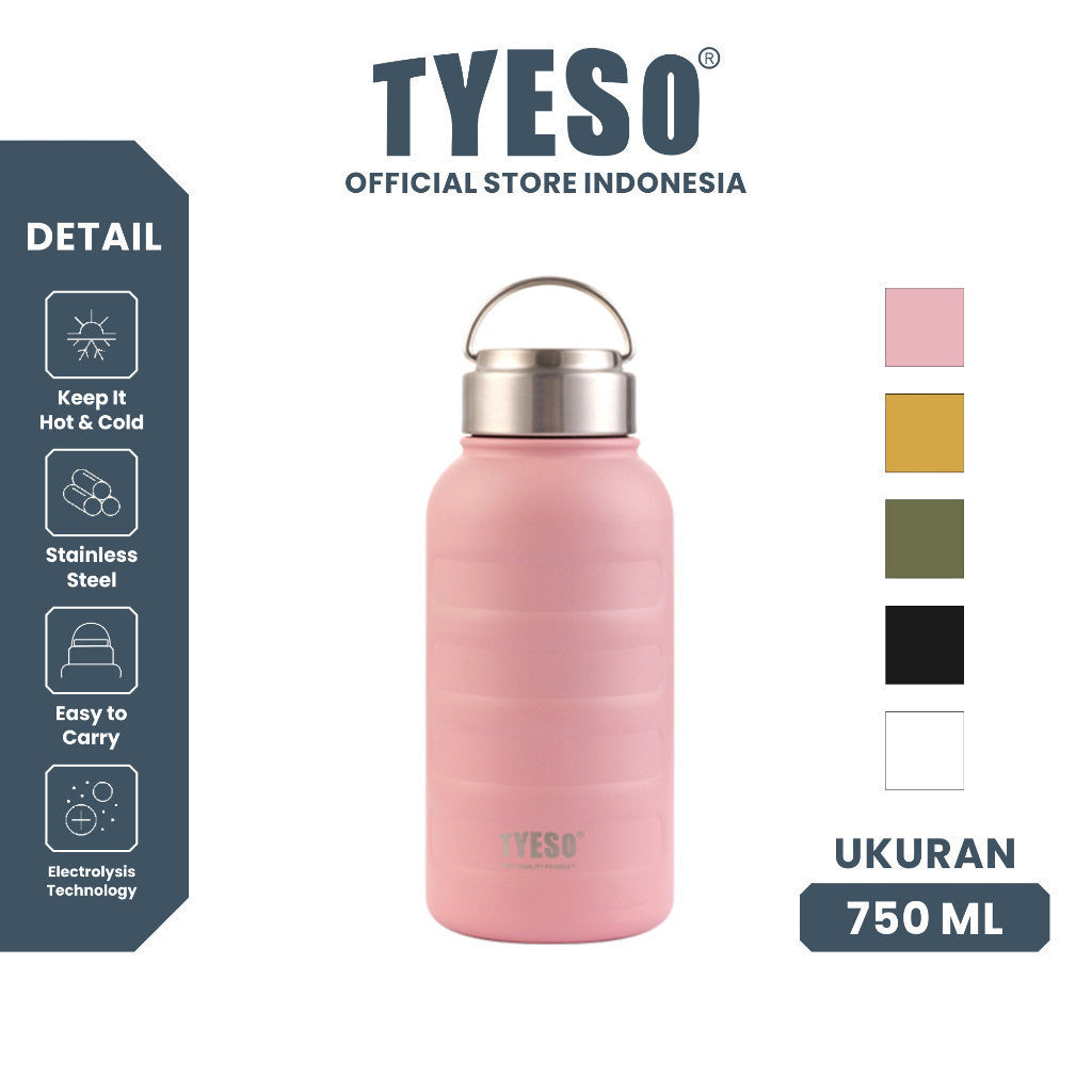 Tyeso Tumbler Botol Minum Caterpillar 750ml TS-8815 Sports Portable Vacuum Insulated Stainless Steel