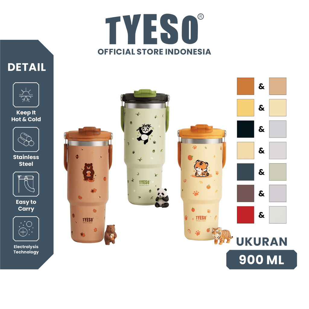 Tyeso Roam Tumbler 900ml  TS-01024 Stainless Steel Animal Edition Double Vacuum Insulated BPA FREE 30 Oz