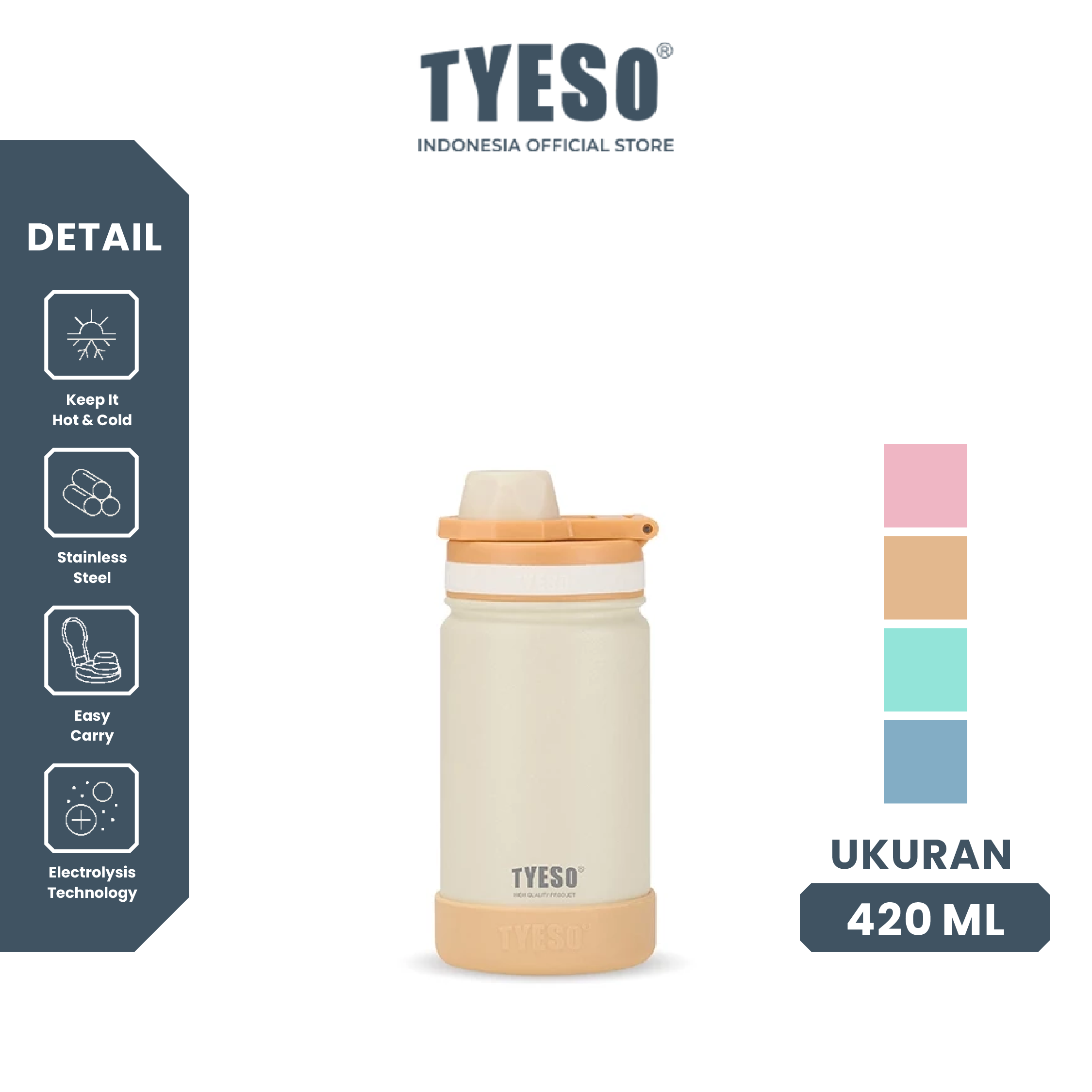 [NEW PRODUCT] Tyeso Tumbler Vacuum Insulated 420 ml Botol Minum Sport Portable TS-01055 BPA FREE 14 Oz
