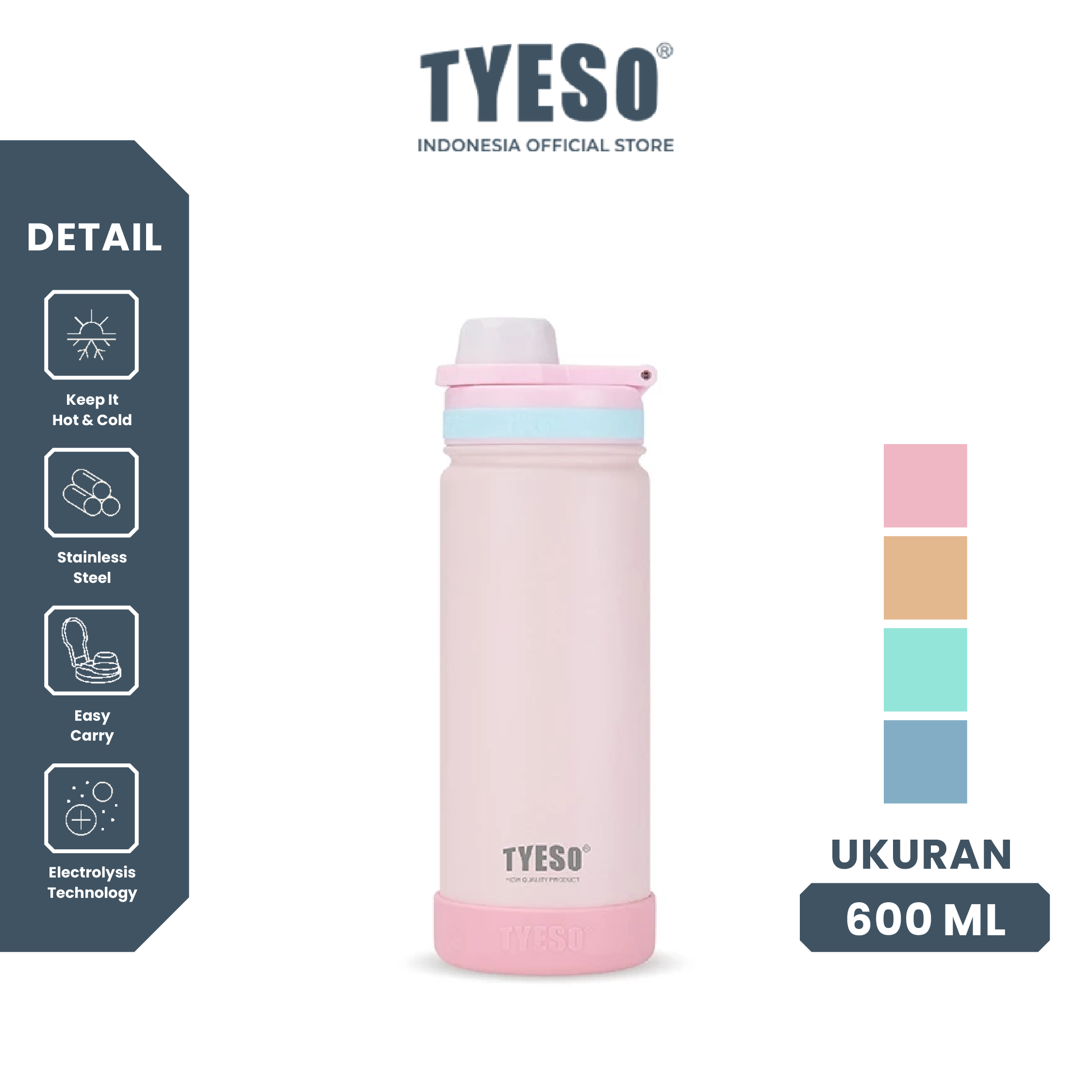 [NEW PRODUCT] Tyeso Tumbler Vacuum Insulated 600 ml Botol Minum Sport Portable TS-01056 BPA FREE 20 Oz