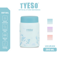 Tyeso Tumbler Floral Mist Blue Collection Insulated Soft Blue Stainless Steel Vacuum Cup BPA FREE