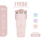 Tyeso Tumbler Floral Blush Collection Insulated Soft Pink Stainless Steel Vacuum Cup BPA FREE