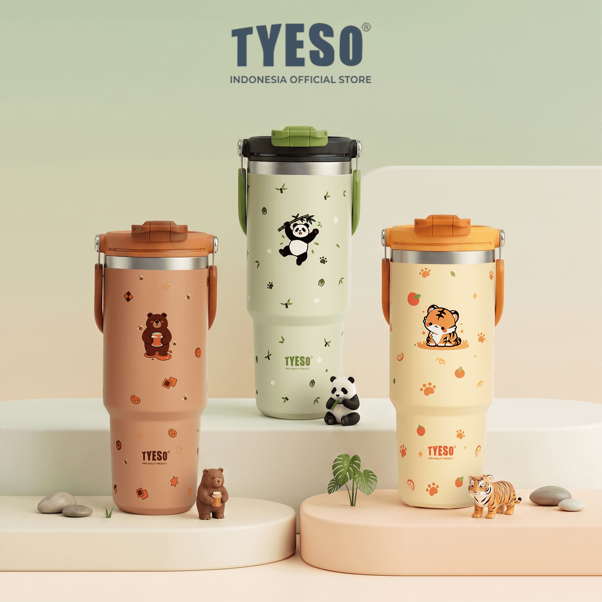 Tyeso Roam Tumbler 900ml  TS-01024 Stainless Steel Animal Edition Double Vacuum Insulated BPA FREE 30 Oz