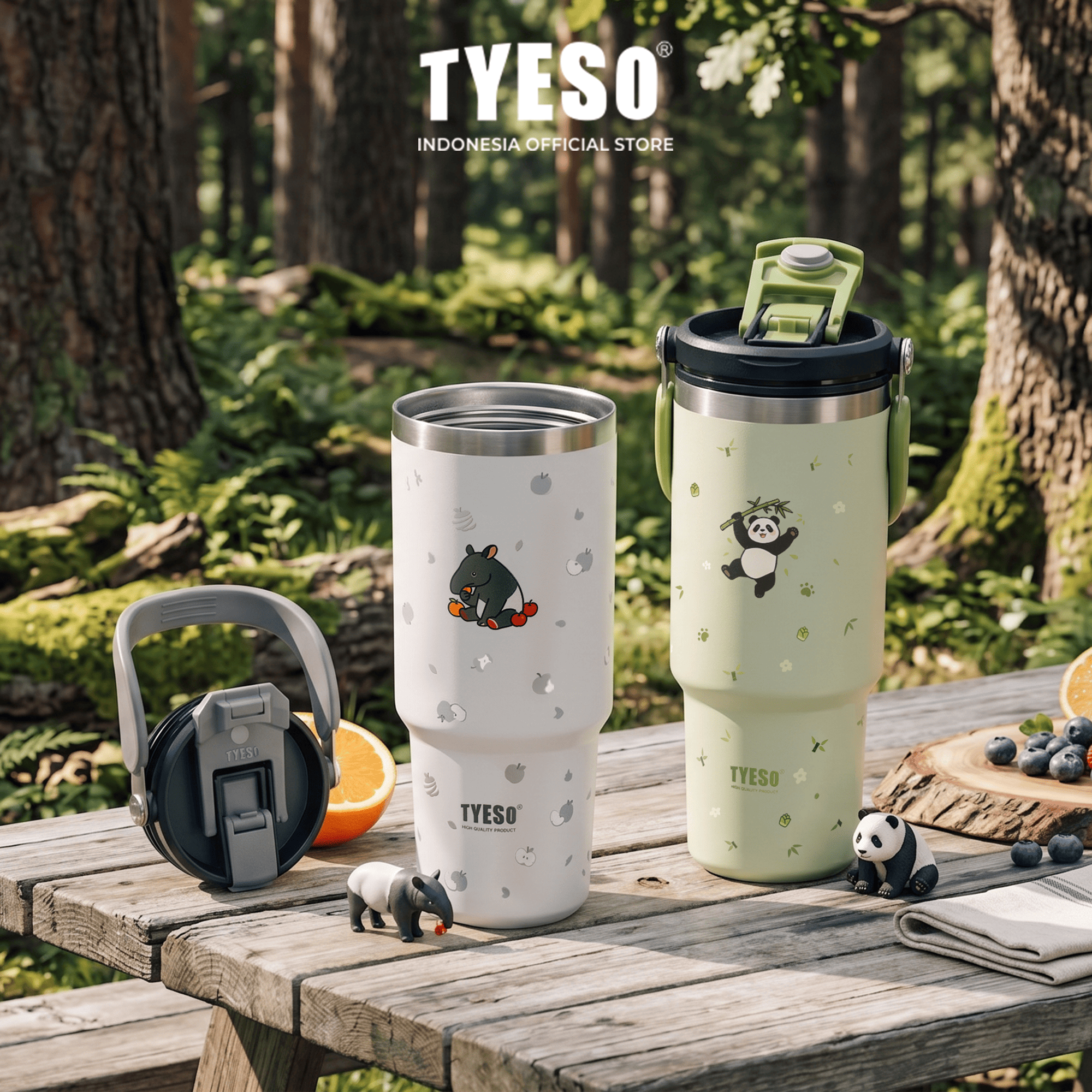 Tyeso Roam Tumbler 900ml  TS-01024 Stainless Steel Animal Edition Double Vacuum Insulated BPA FREE 30 Oz
