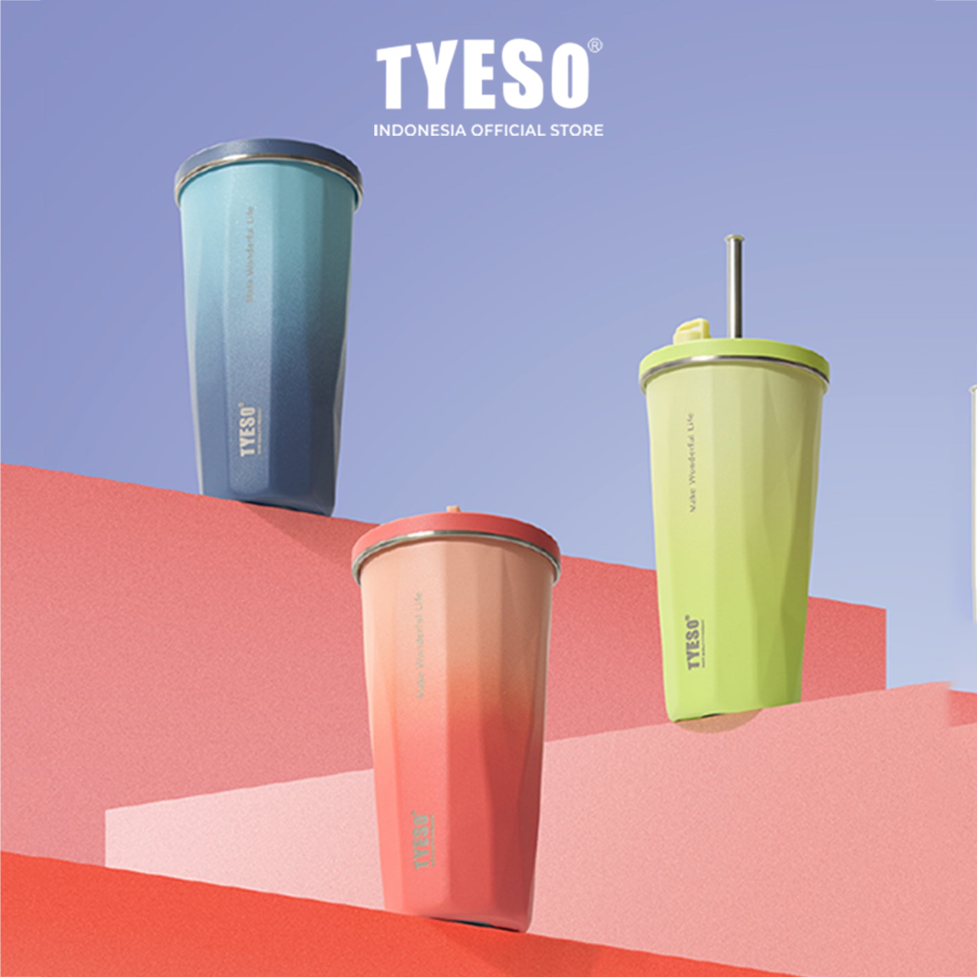 Tyeso Tumbler Gelas Kopi 470ml Botol Minum Portable TS-8854 Stainless Steel 19oz