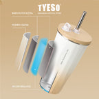 Tyeso Tumbler Gelas Kopi 470ml Botol Minum Portable TS-8854 Stainless Steel 19oz