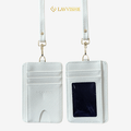 Lavvishe ID Card Holder Name Tag Kulit Hitam Coklat Menyimpan Kartu Identitas Profesional