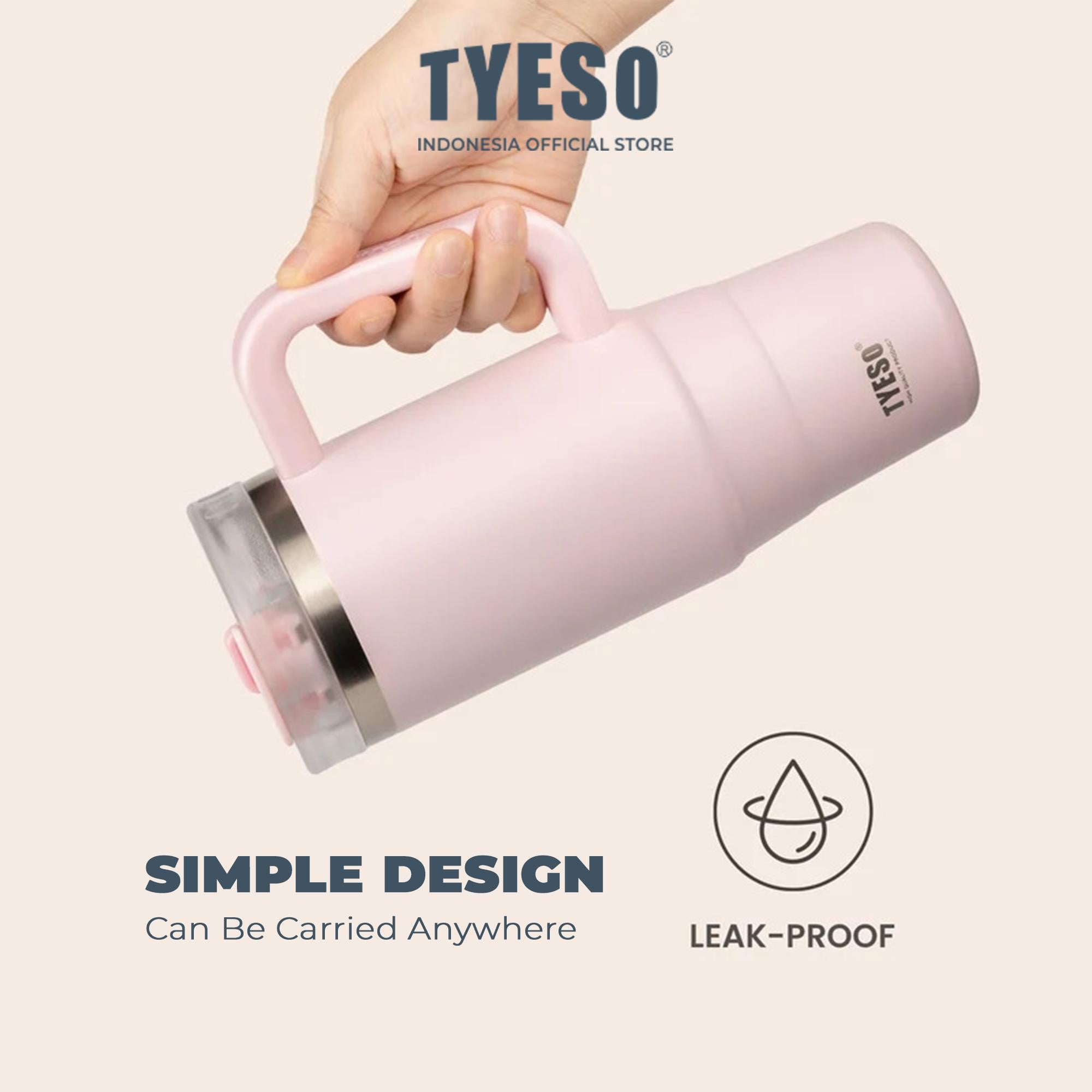 Tyeso Tumbler TS-01-02905 1200mL 40 Oz Stainless Steel Aura Ceramic Vacuum Insulated BPA Free