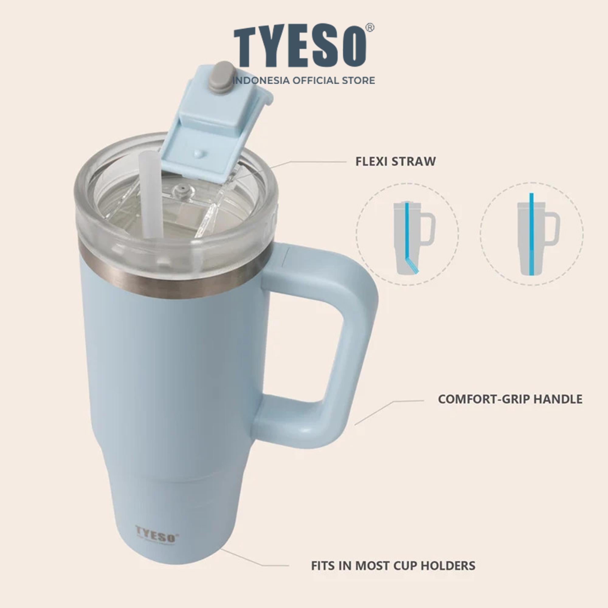 Tyeso Tumbler TS-01-02905 1200mL 40 Oz Stainless Steel Aura Ceramic Vacuum Insulated BPA Free