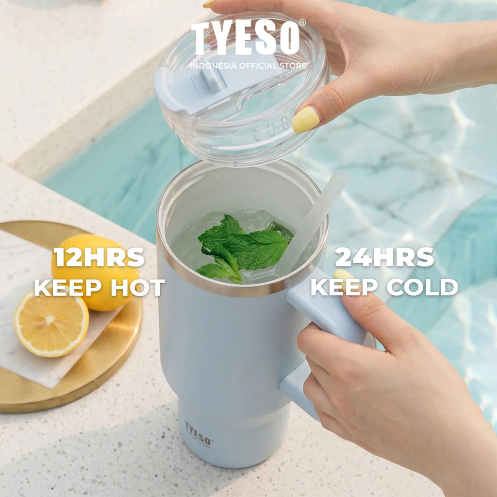 Tyeso Tumbler TS-01-02905 1200mL 40 Oz Stainless Steel Aura Ceramic Vacuum Insulated BPA Free