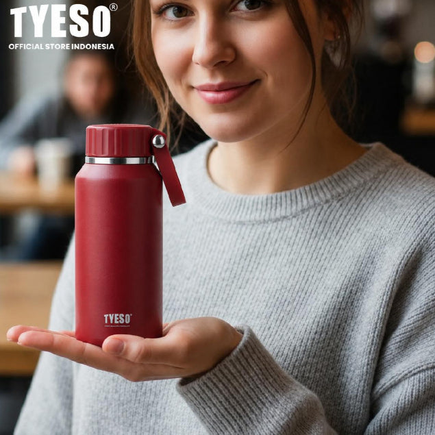 [ Mahogany Edition ]Tyeso Tumbler 500mL Botol Minum Sports TS-8755C Portable Mug Vacuum Insulated Stainless Steel