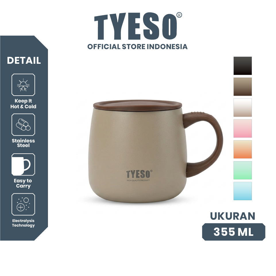 [NEW PRODUCT] Tyeso  Gelas 355 ml Stainless Steel Table Mug 304 Cangkir Kopi Insulated Coffee Cup TS-01043