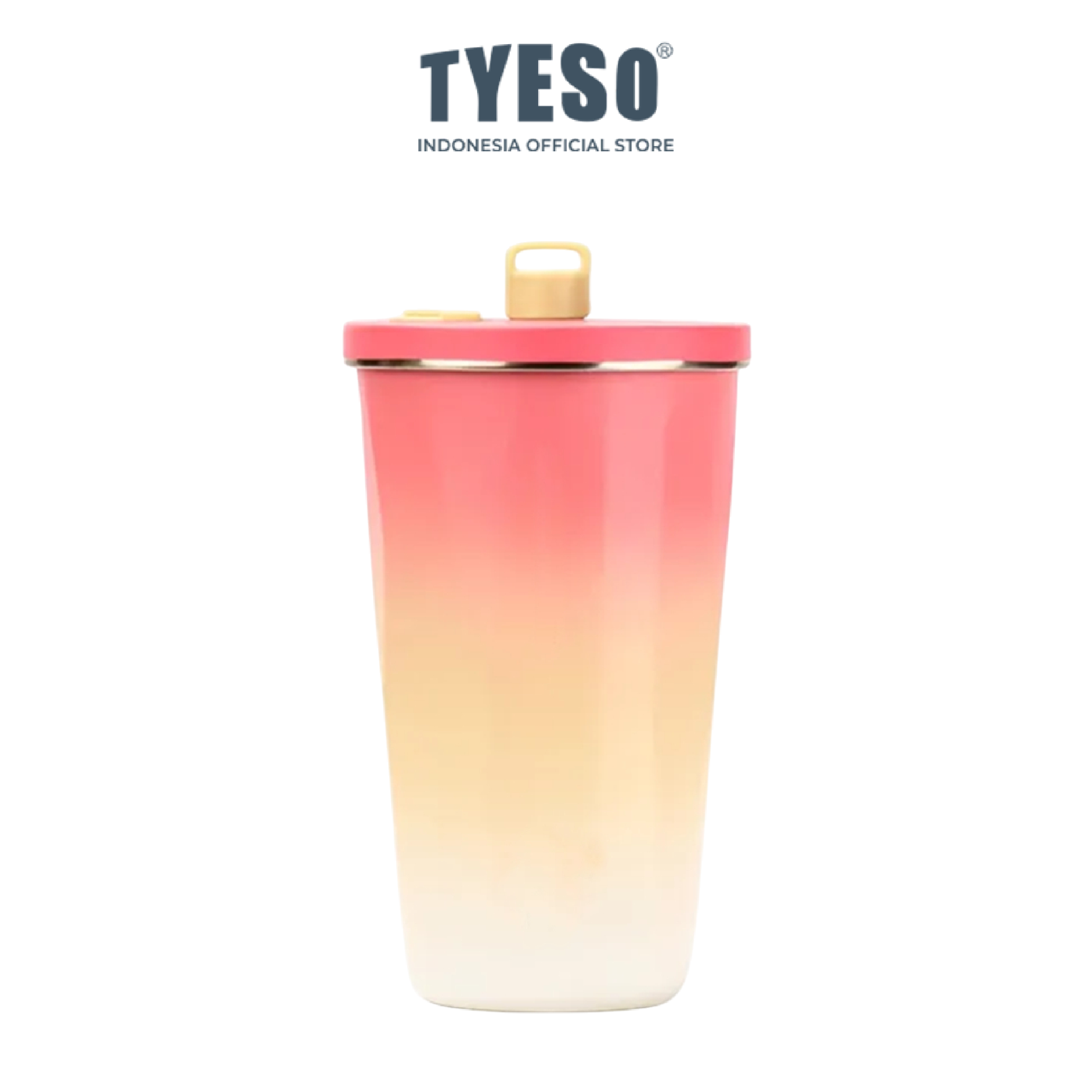 Tyeso Tumbler Gelas Kopi Gradasi Portable 600ml Stainless Steel Free Sedotan TS-8848 Original Resmi