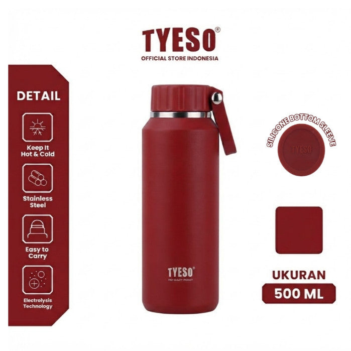 [ Mahogany Edition ]Tyeso Tumbler 500mL Botol Minum Sports TS-8755C Portable Mug Vacuum Insulated Stainless Steel