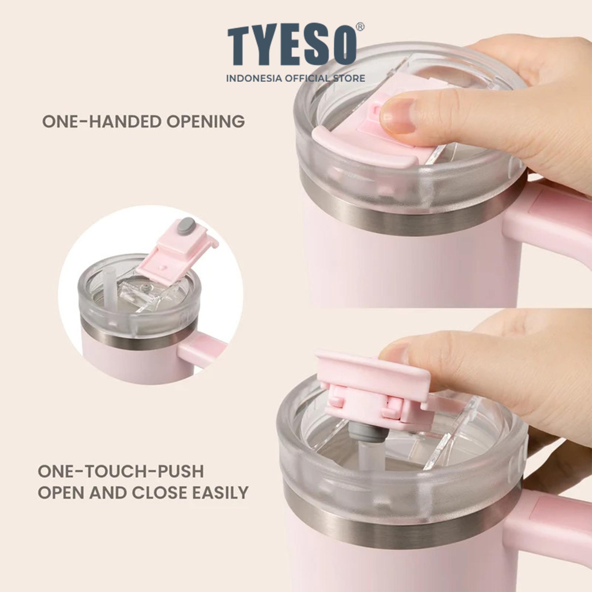 Tyeso Tumbler TS-01-02905 1200mL 40 Oz Stainless Steel Aura Ceramic Vacuum Insulated BPA Free