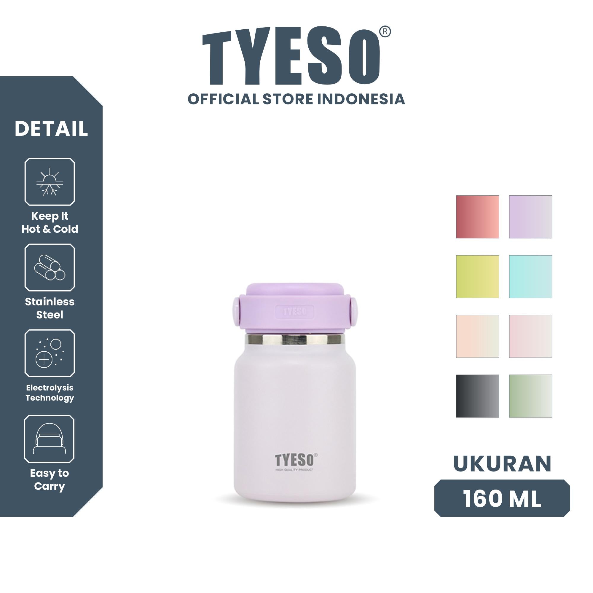 Tyeso Linko TS-01-02801160 ML Mini Bottle Portable 5.5 Oz Vacuum Insulated Stainless Steel SUS316 BPA Free