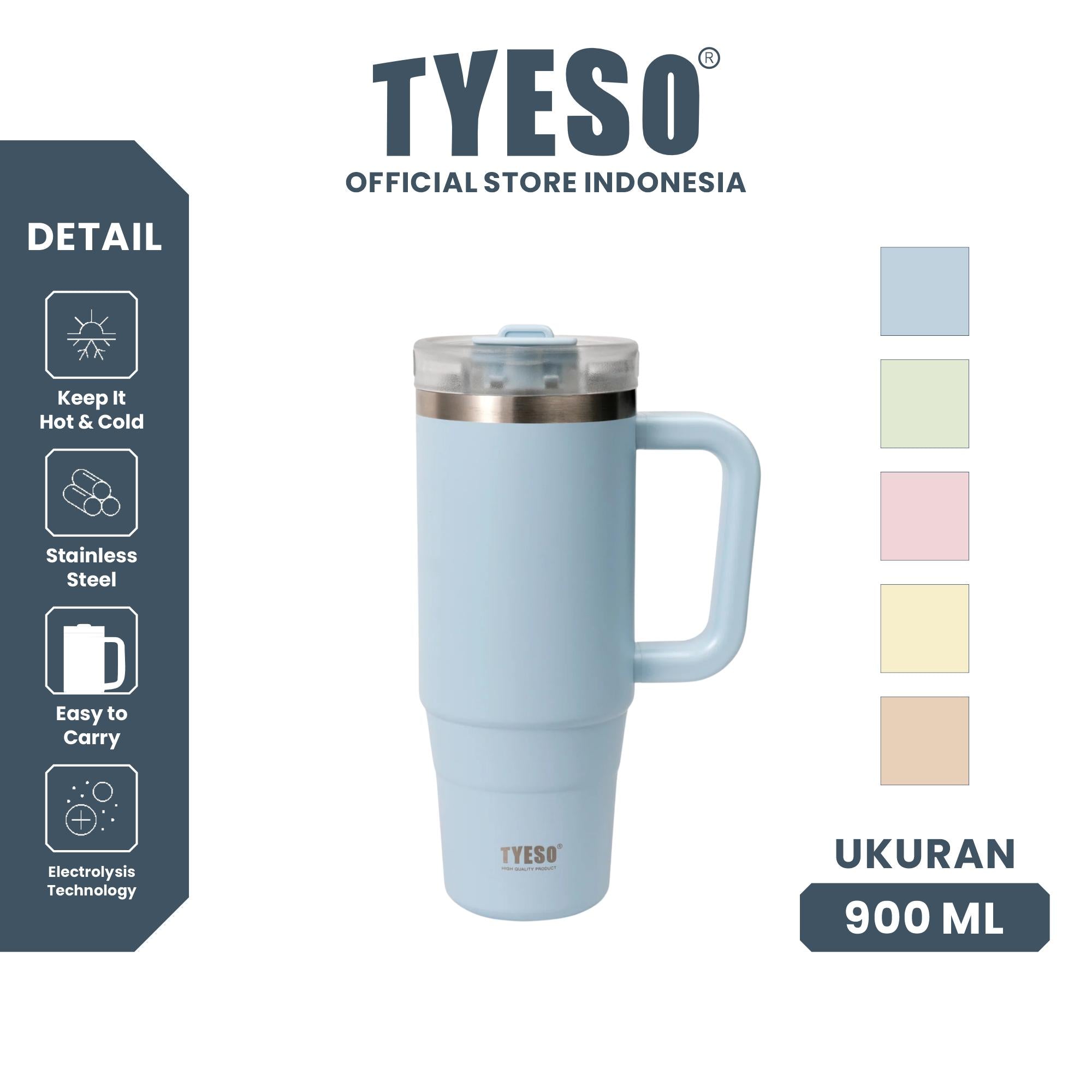 Tyeso Tumbler TS-01-02904 900mL 30 Oz Stainless Steel Aura Ceramic Vacuum Insulated BPA Free