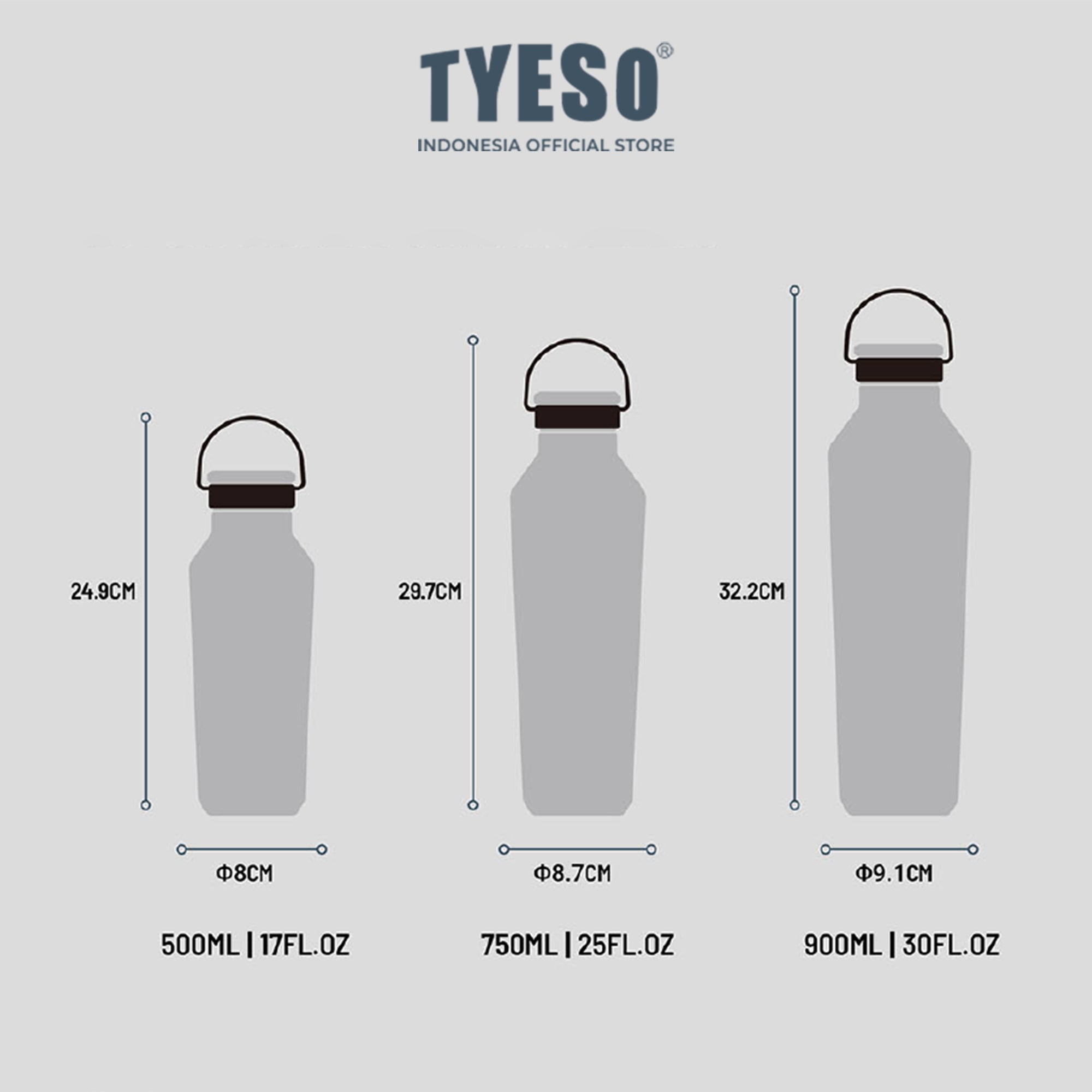 [NEW PRODUCT] Tyeso Tumbler  Vacuum Insulated 500ml Botol Minum Sport Portable  TS-01001 BPA FREE 19 Oz