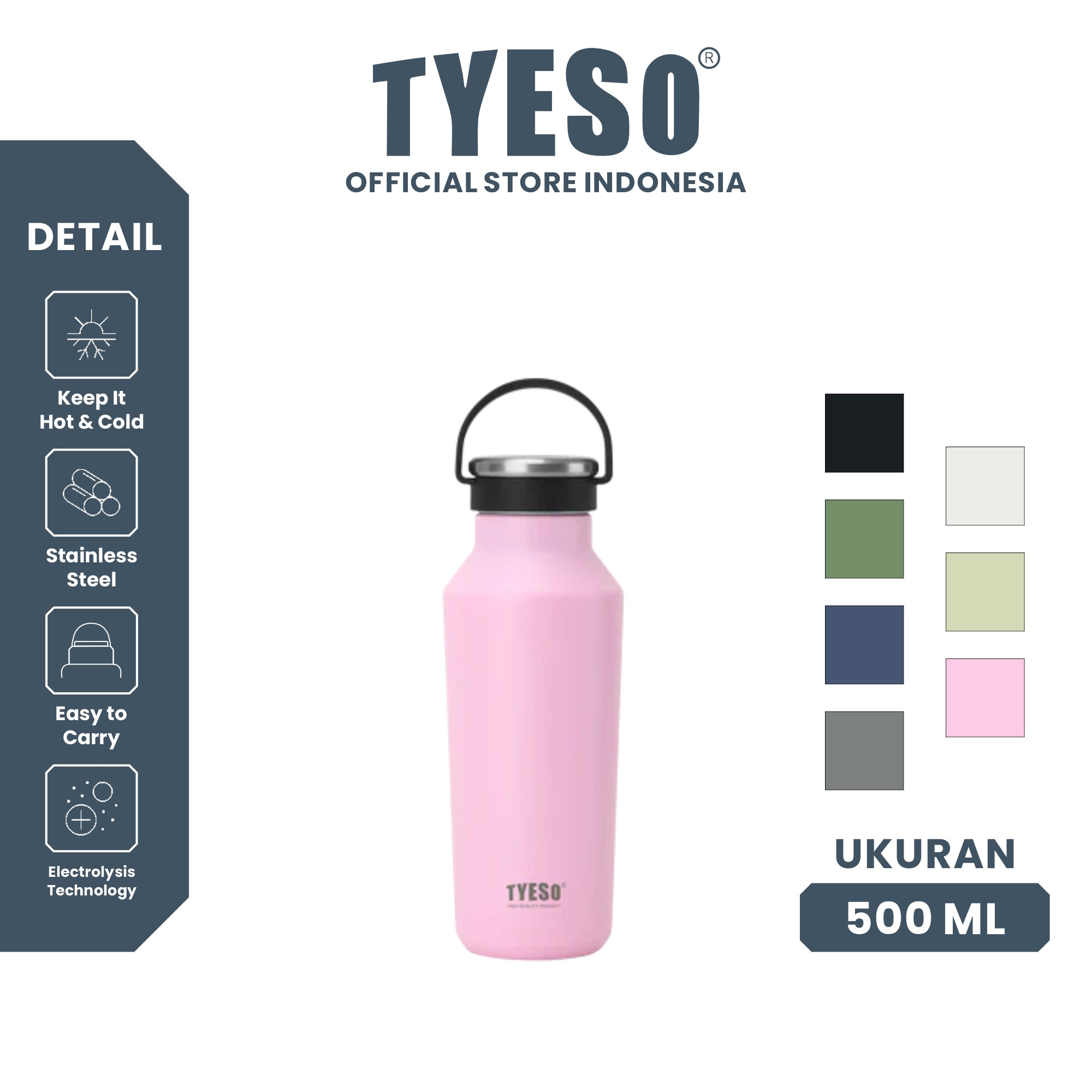 [NEW PRODUCT] Tyeso Tumbler  Vacuum Insulated 500ml Botol Minum Sport Portable  TS-01001 BPA FREE 19 Oz