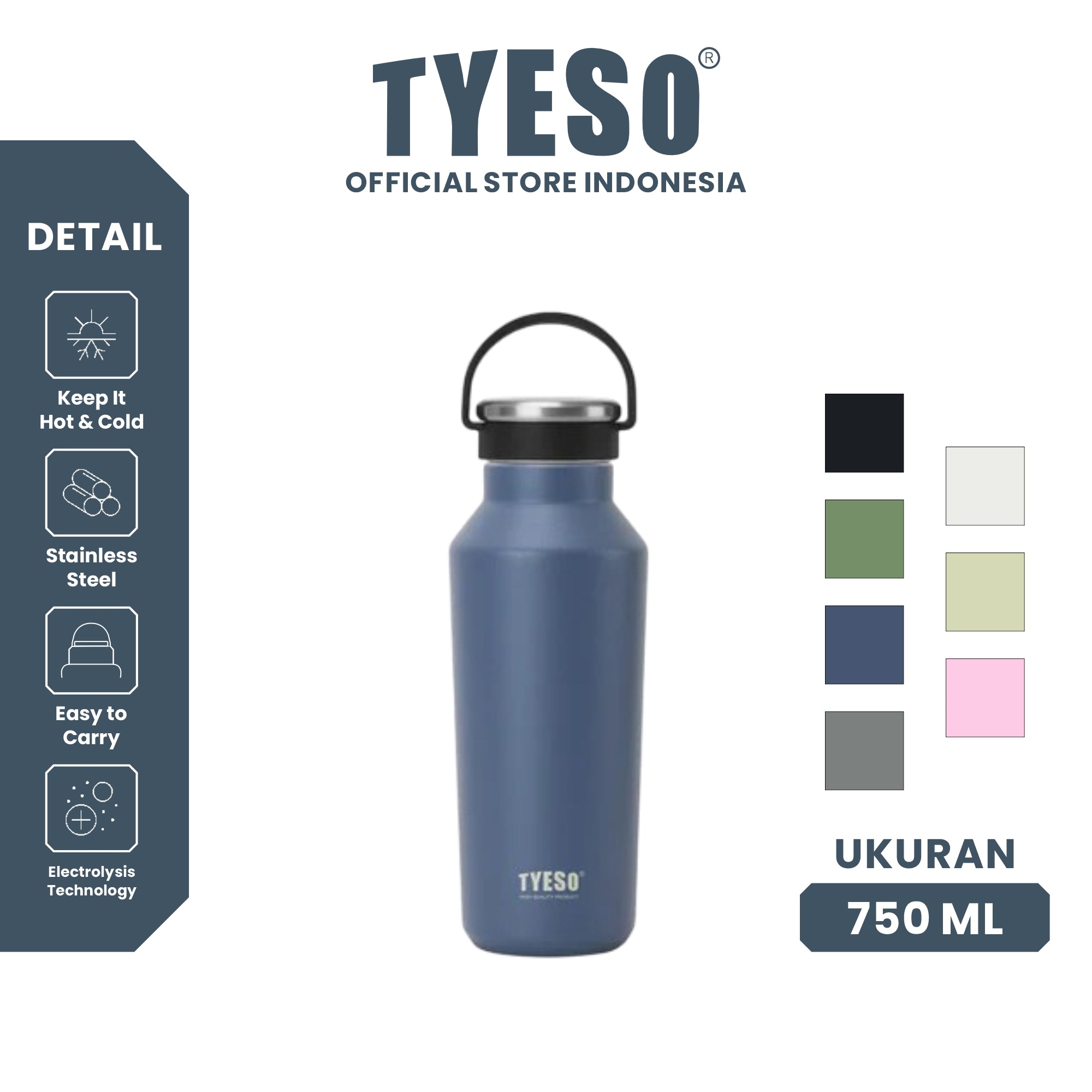 [NEW PRODUCT] Tyeso Tumbler Vacuum Insulated 750ml Botol Minum Sport Portable TS-01002 BPA FREE 25 Oz