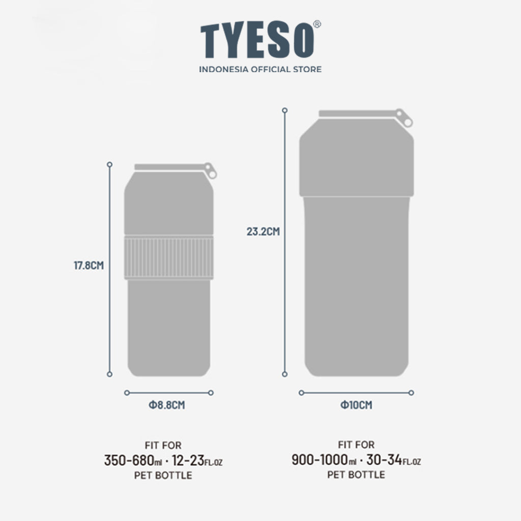 [NEW PRODUCT] Tyeso Pendingin Botol 350-680ml Botol Minum Vaccum Insulated PET Portable TS-01004 BPA FREE