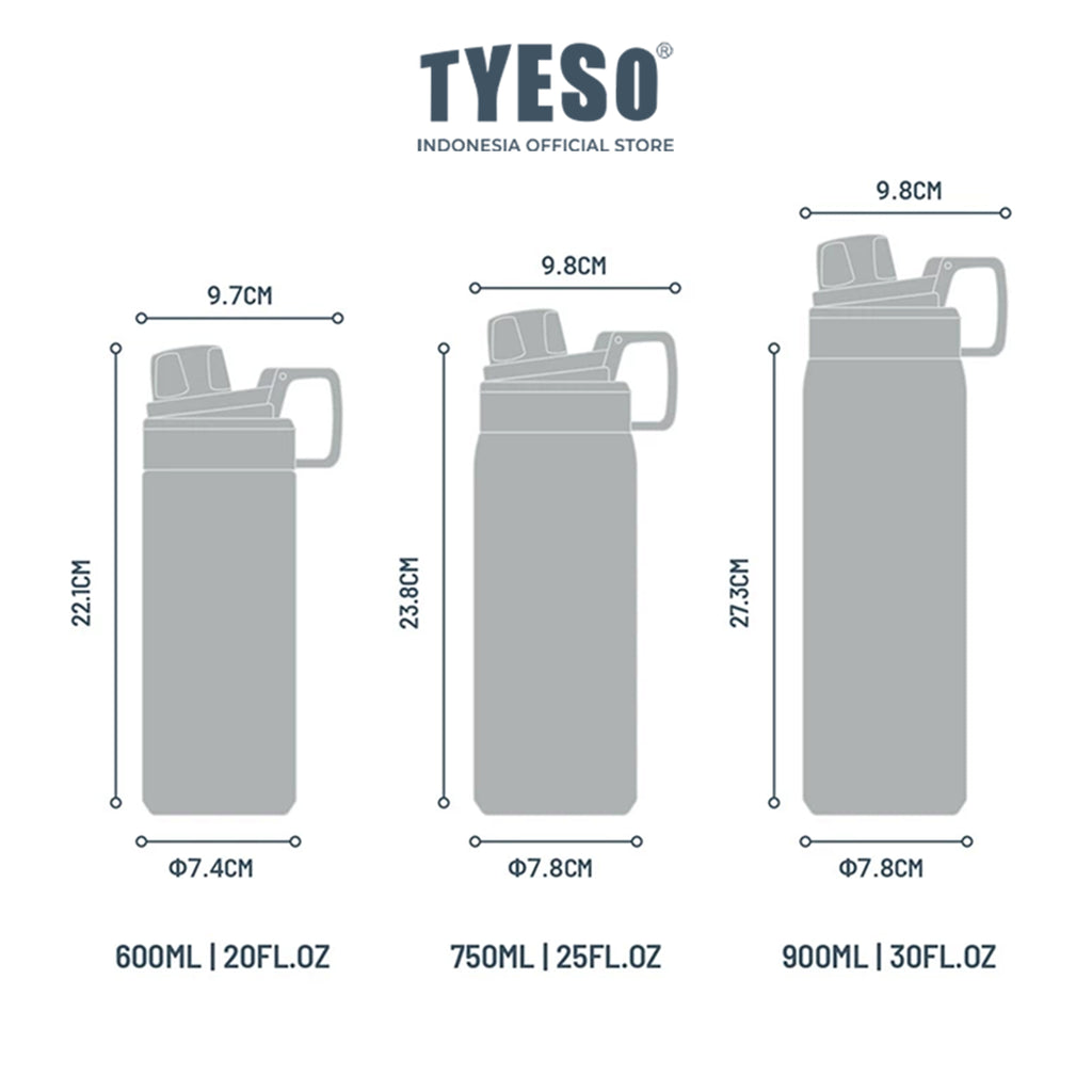 [ NEW PRODUCT ] Tyeso Tumbler Sport 750 ML Stainless Steel Vacuum Insulated With Handle TS-01009 BPA FREE 25 Oz