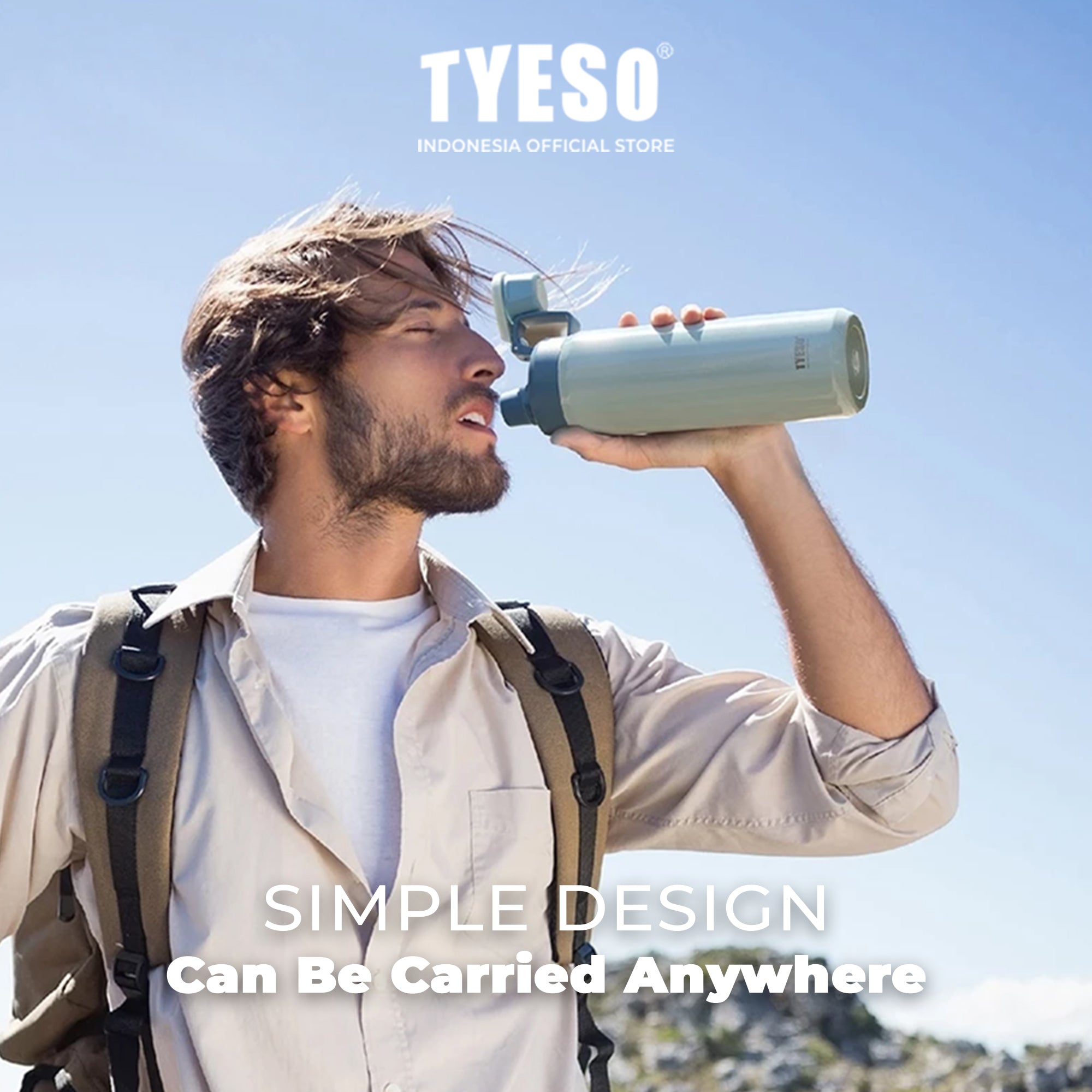 [ NEW PRODUCT ] Tyeso Tumbler Sport 750 ML Stainless Steel Vacuum Insulated With Handle TS-01009 BPA FREE 25 Oz