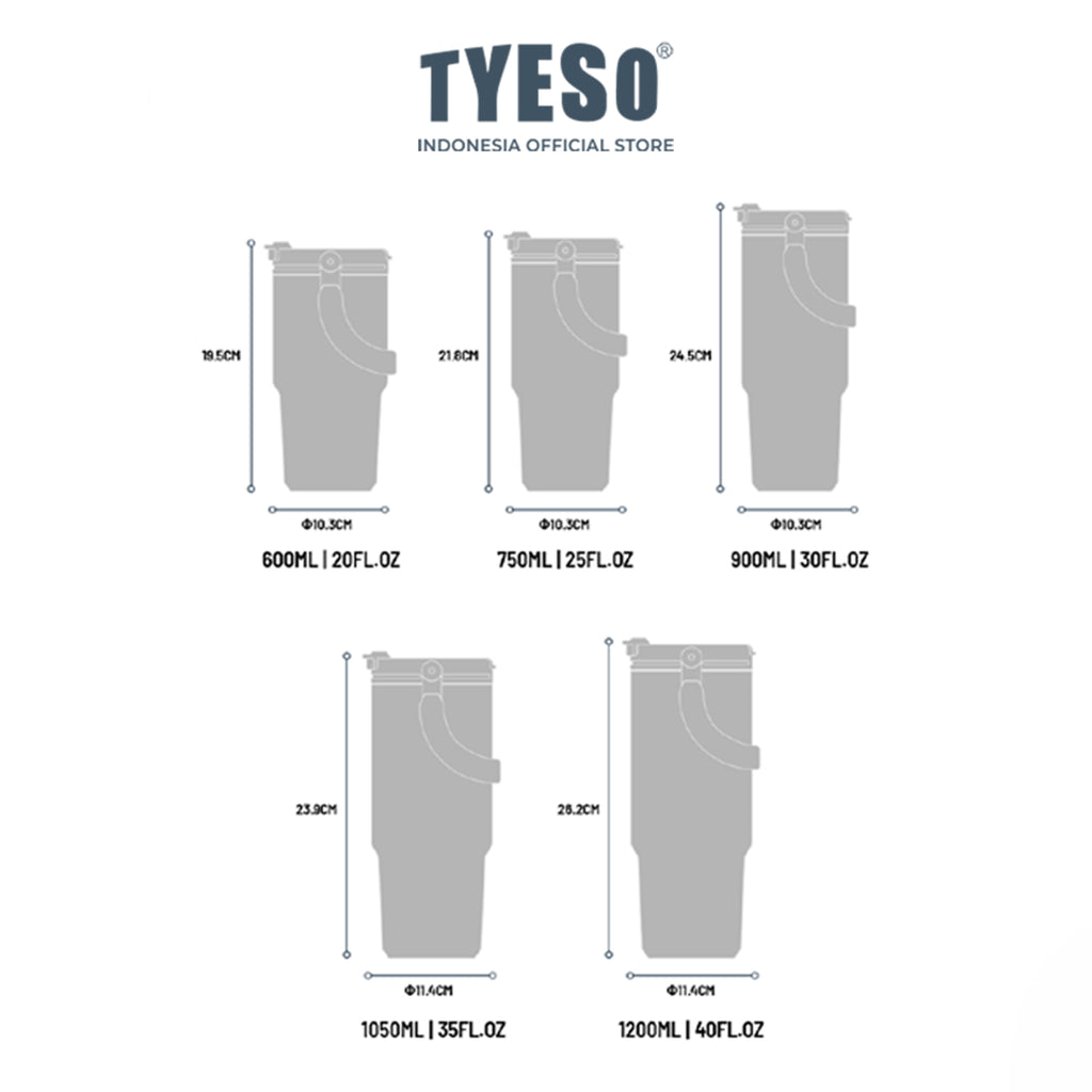 [NEW PRODUCT] Tyeso Roam Tumbler Portable 900 ml TS-01024 Double Vacuum Insulated Stainless Steel