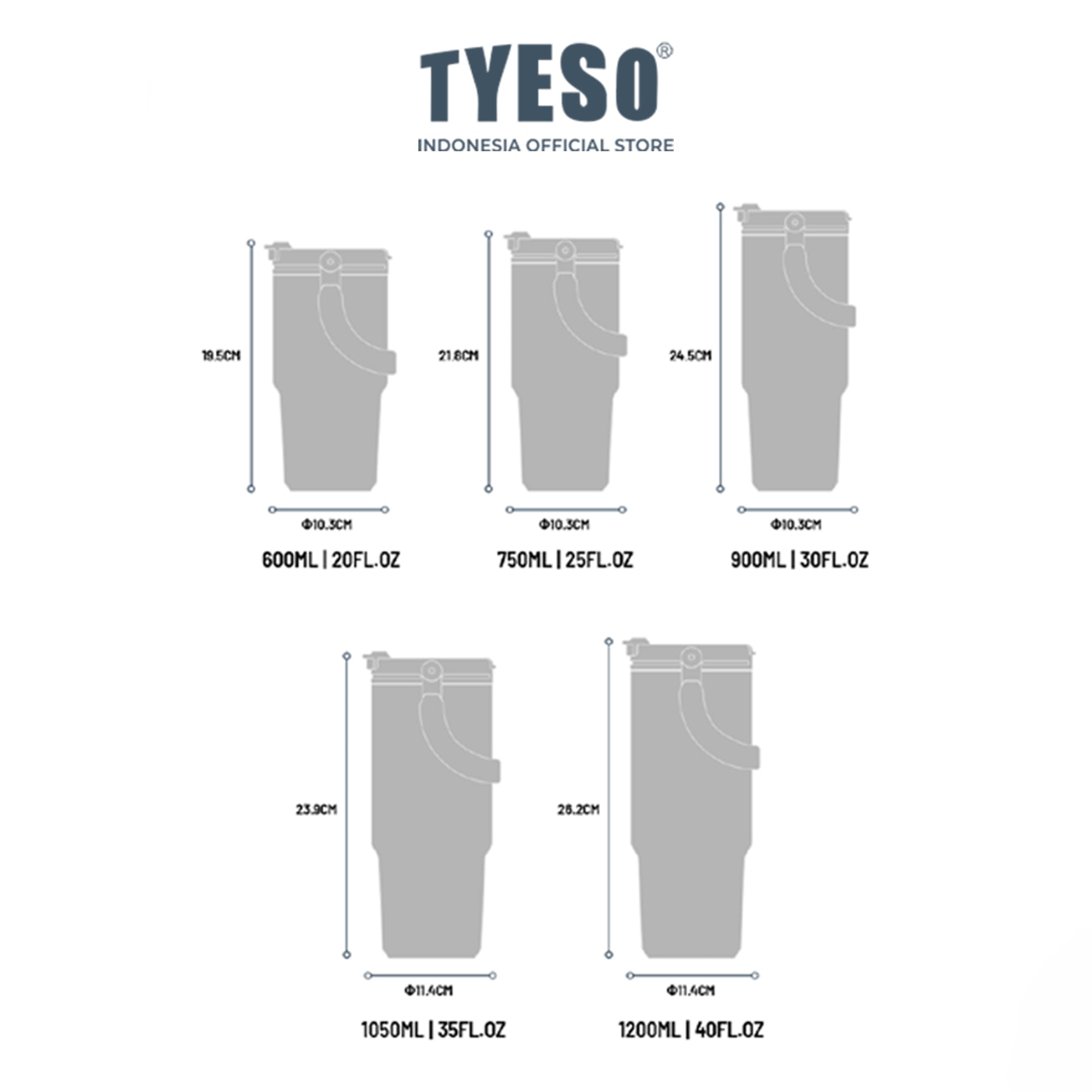 [NEW PRODUCT] Tyeso Roam Tumbler Portable 900 ml TS-01024 Double Vacuum Insulated Stainless Steel