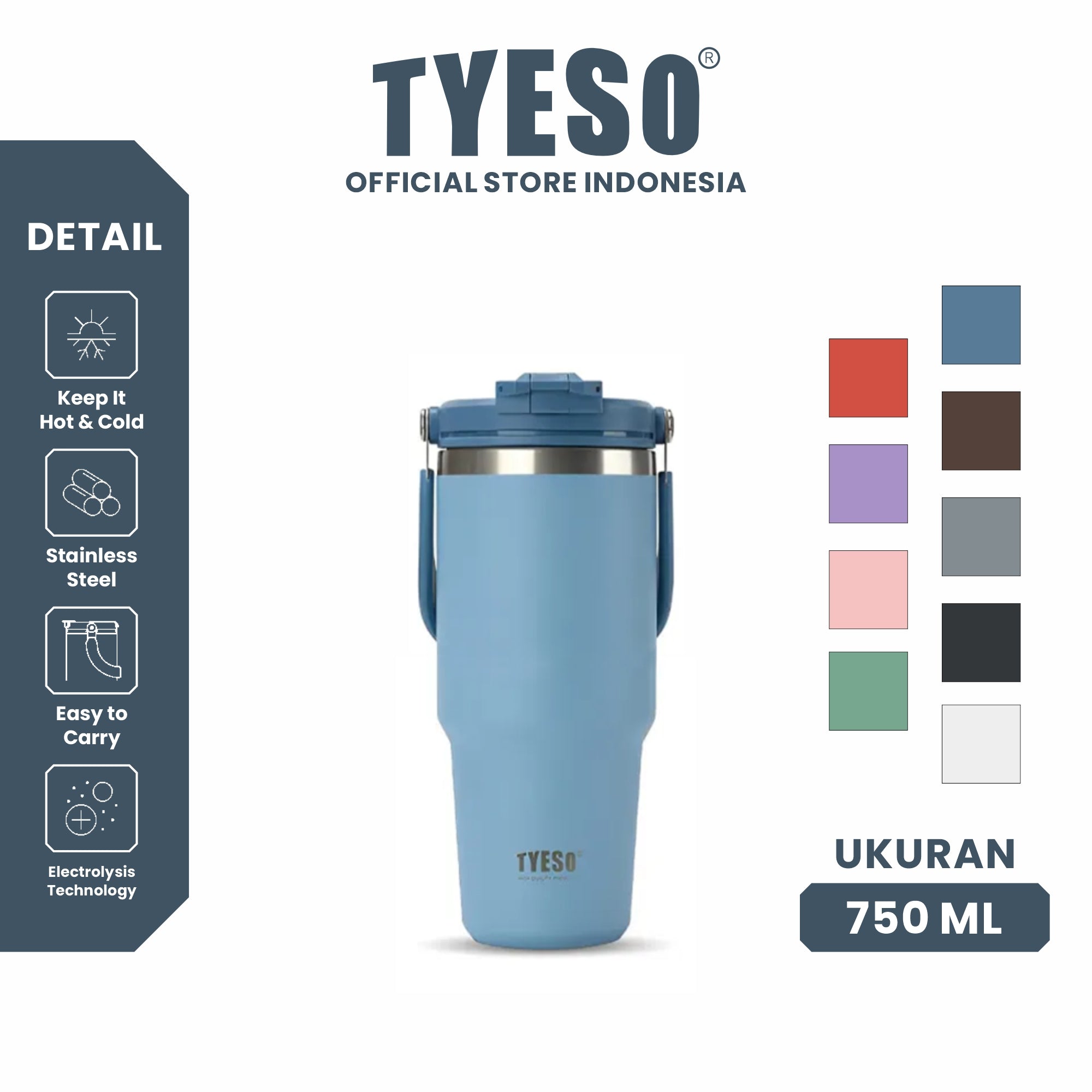 [NEW PRODUCT] Tyeso Roam Tumbler Portable 750 ml TS-01023 Double Vacuum Insulated Stainless Steel