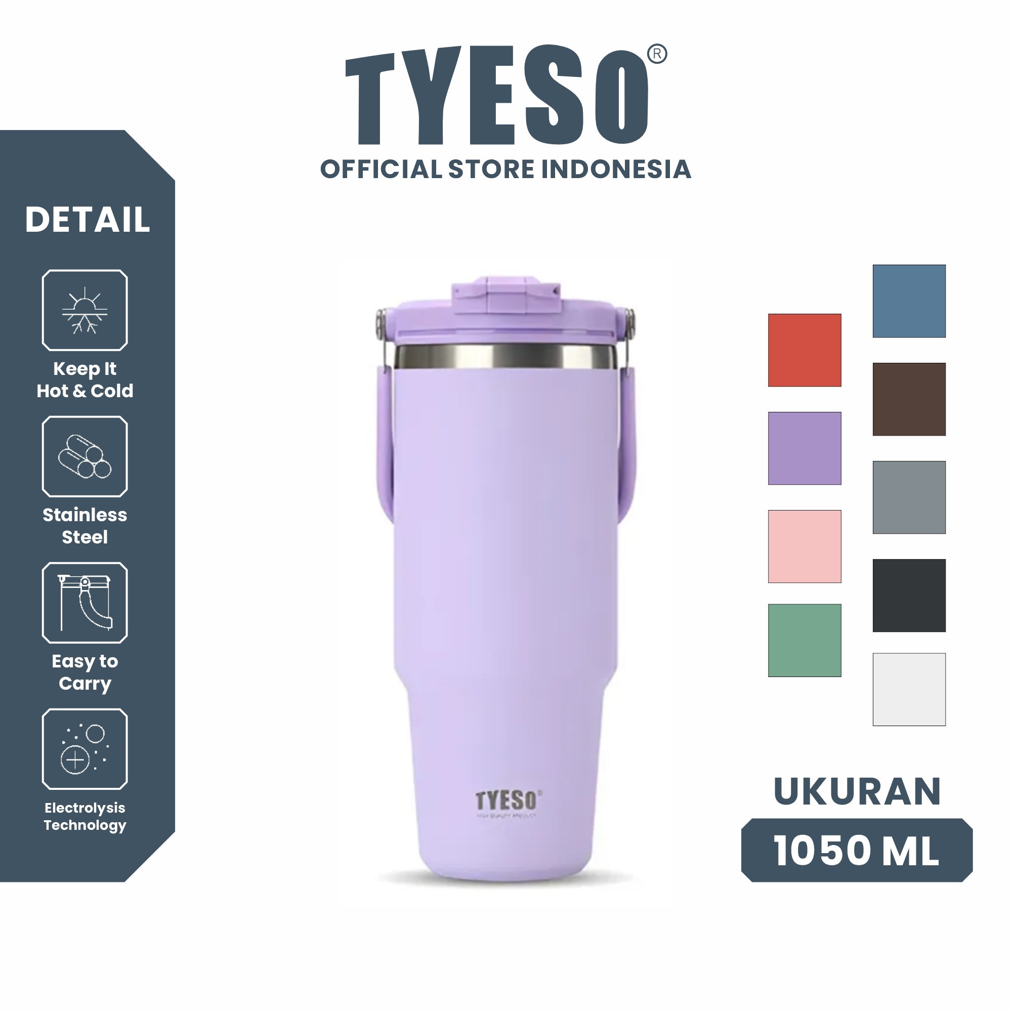 [NEW PRODUCT] Tyeso Roam Tumbler Portable 1050 ml TS-01025 Double Vacuum Insulated Stainless Steel
