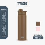 [ NEW PRODUCT] Tyeso Tumbler Botol Minum 750ml TS-01035 Doff Stainless Steel Anti Tumpah Double Vacuum Insulated Sports