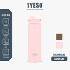 [ NEW PRODUCT] Tyeso Tumbler Botol Minum 600ml TS-01034 Doff Stainless Steel Anti Tumpah Double Vacuum Insulated Sports