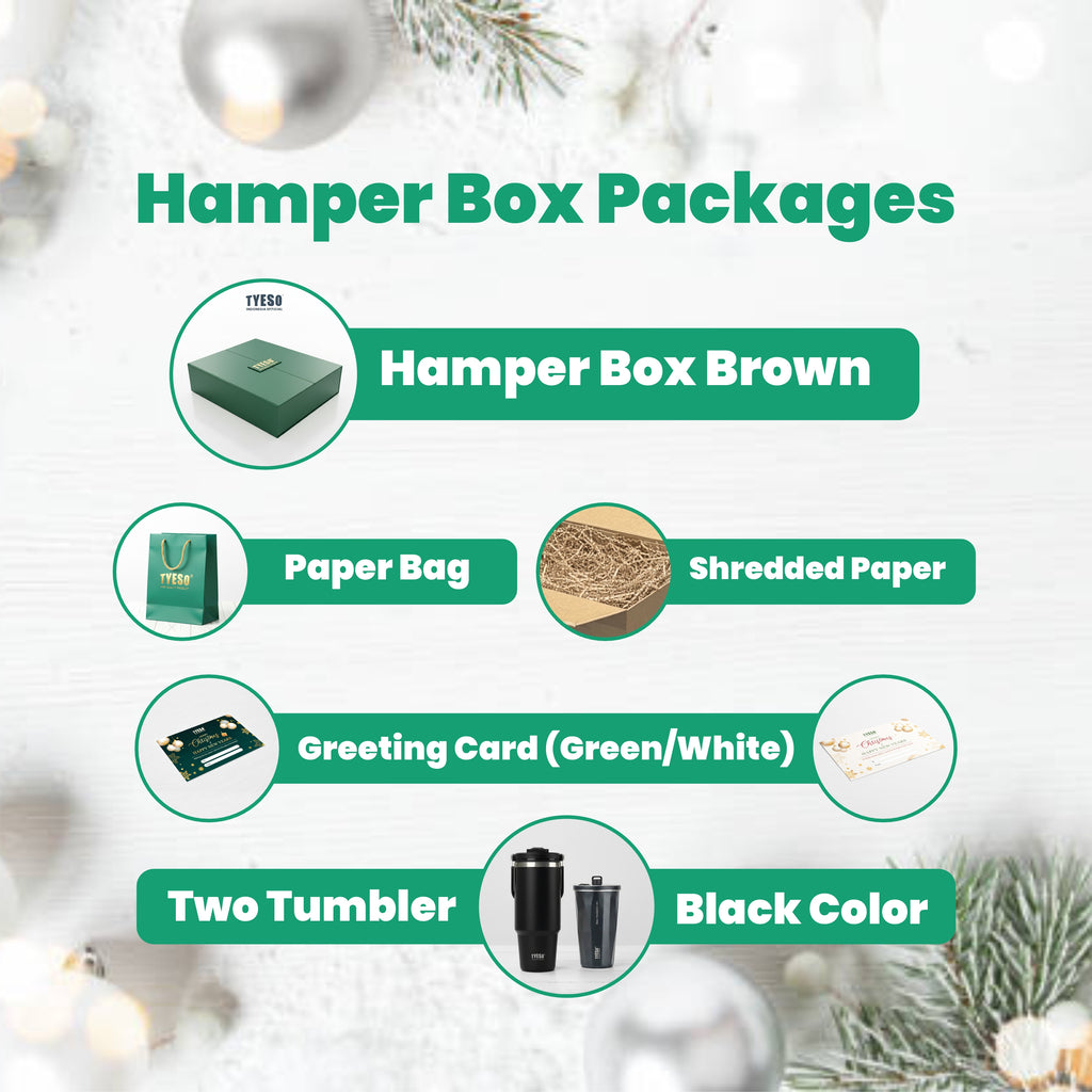 [Chill And Cheers Green] Tyeso Hampers Premium Special Edition Chill And Cheers Green Box Tumbler Stainless Steel BPA FREE