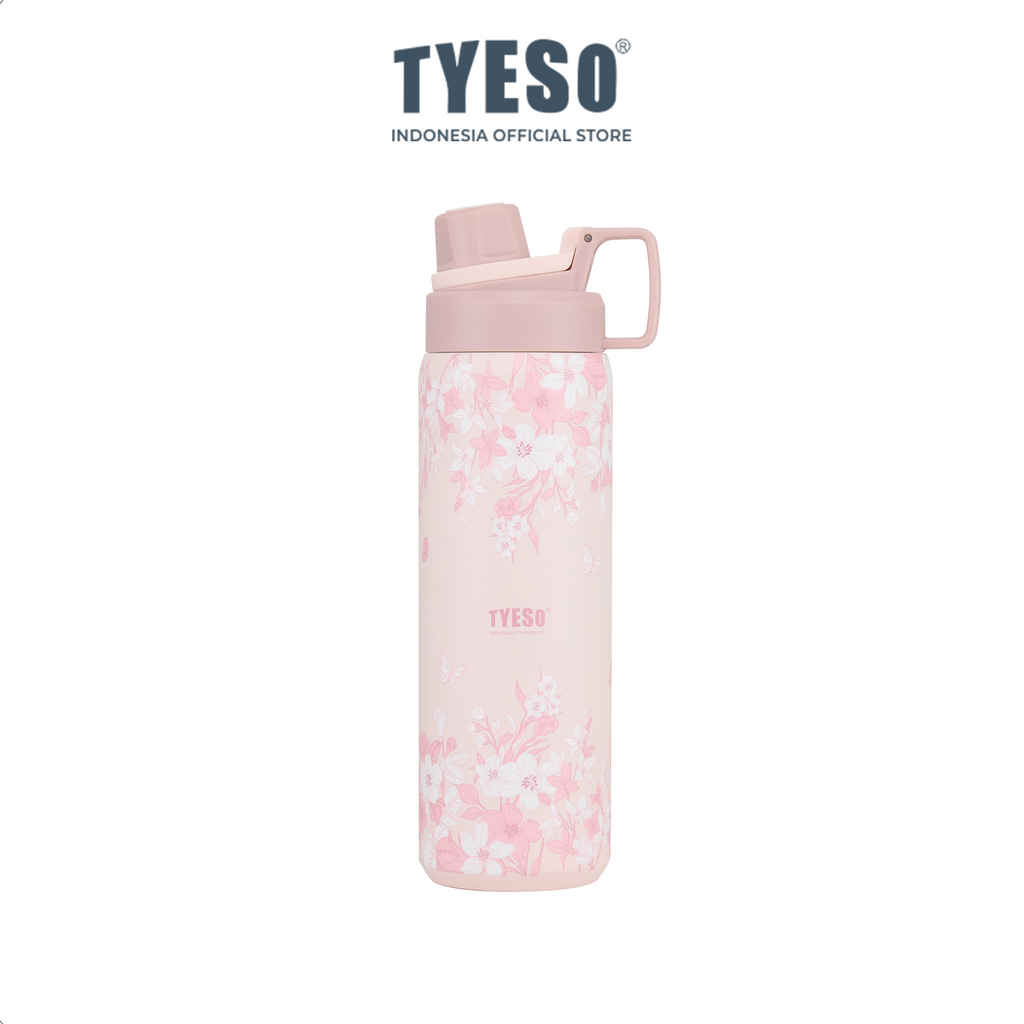 Tyeso Tumbler Floral Blush Collection Insulated Soft Pink Stainless Steel Vacuum Cup BPA FREE