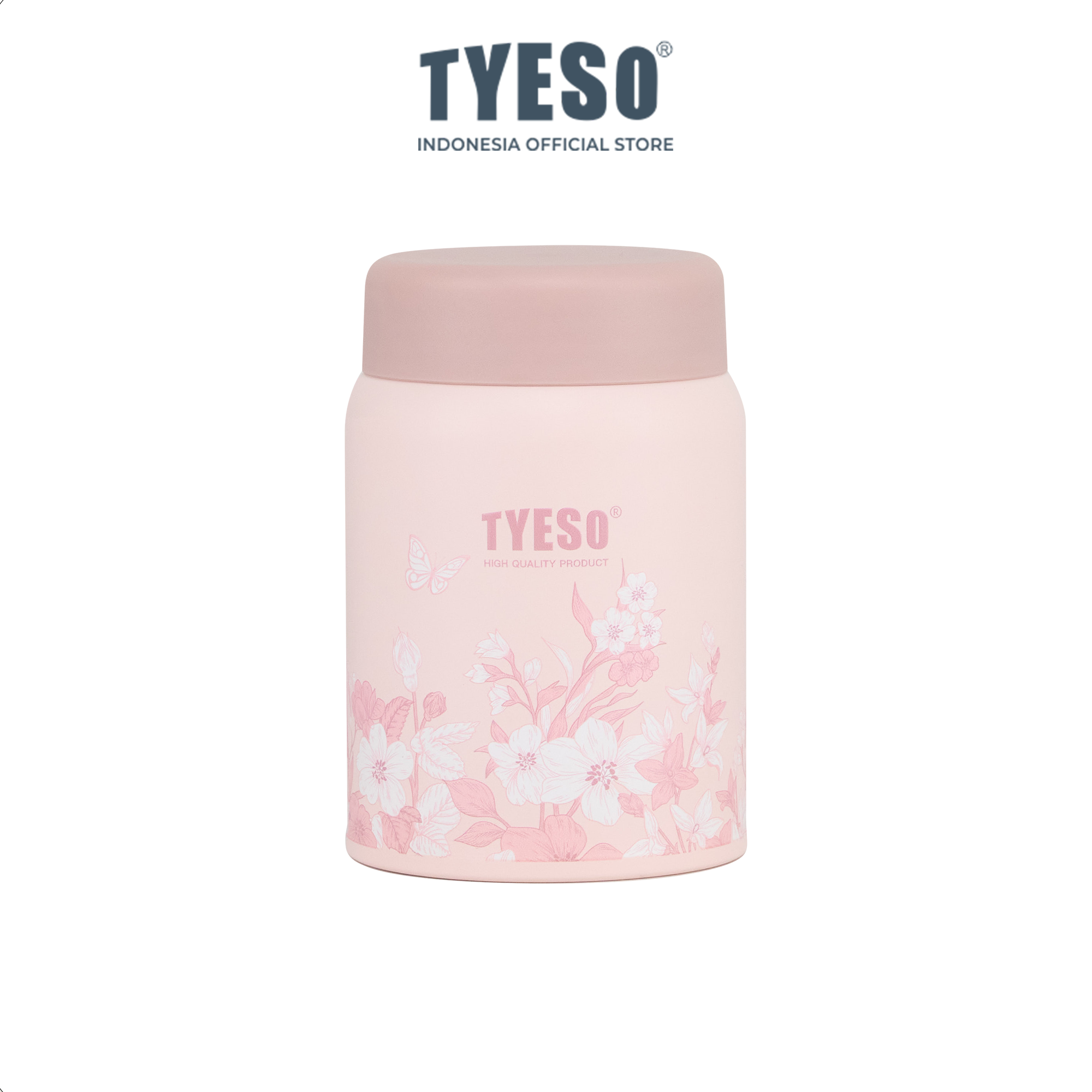 Tyeso Tumbler Floral Blush Collection Insulated Soft Pink Stainless Steel Vacuum Cup BPA FREE