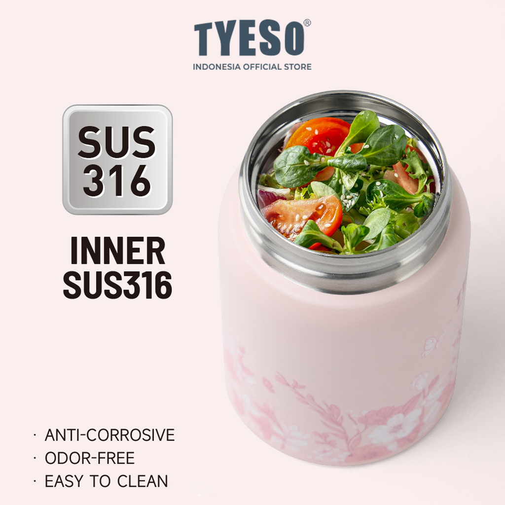 Tyeso Tumbler Floral Blush Collection Insulated Soft Pink Stainless Steel Vacuum Cup BPA FREE