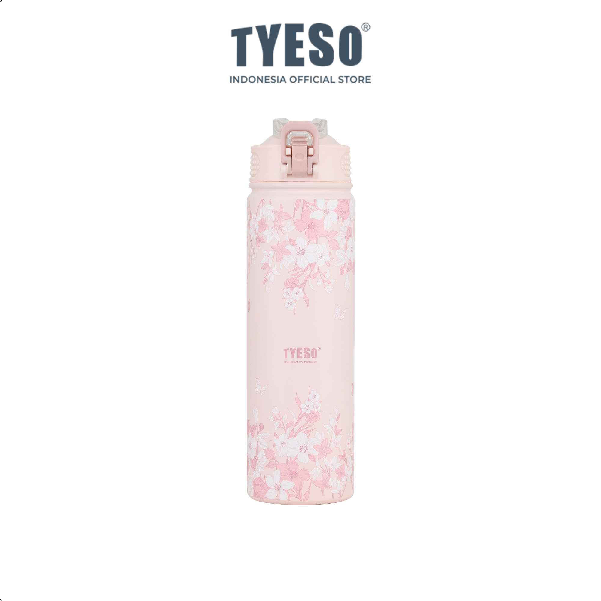 Tyeso Tumbler Floral Blush Collection Insulated Soft Pink Stainless Steel Vacuum Cup BPA FREE