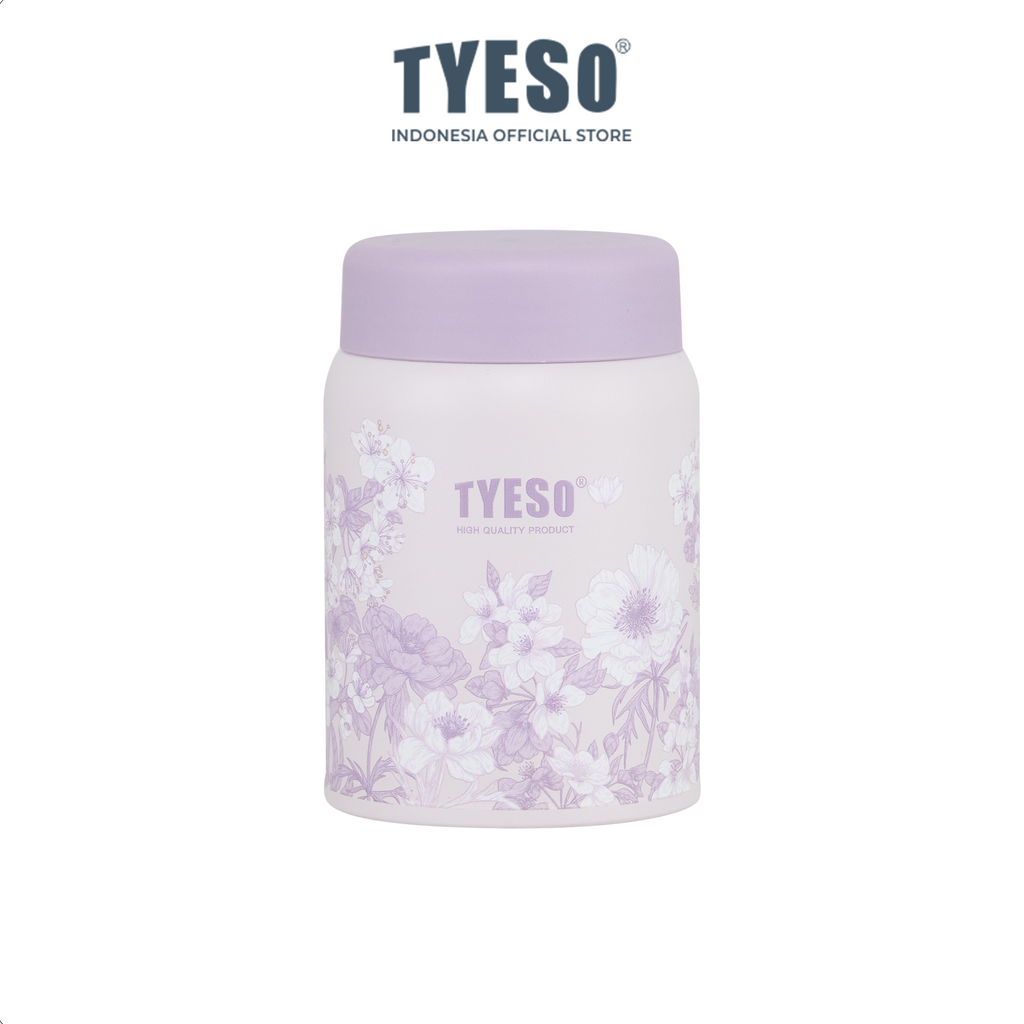 Tyeso Tumbler Floral Veil Lavender Collection Soft Purple Insulated Stainless Steel Vacuum Cup BPA FREE