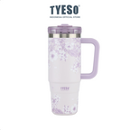 Tyeso Tumbler Floral Veil Lavender Collection Soft Purple Insulated Stainless Steel Vacuum Cup BPA FREE