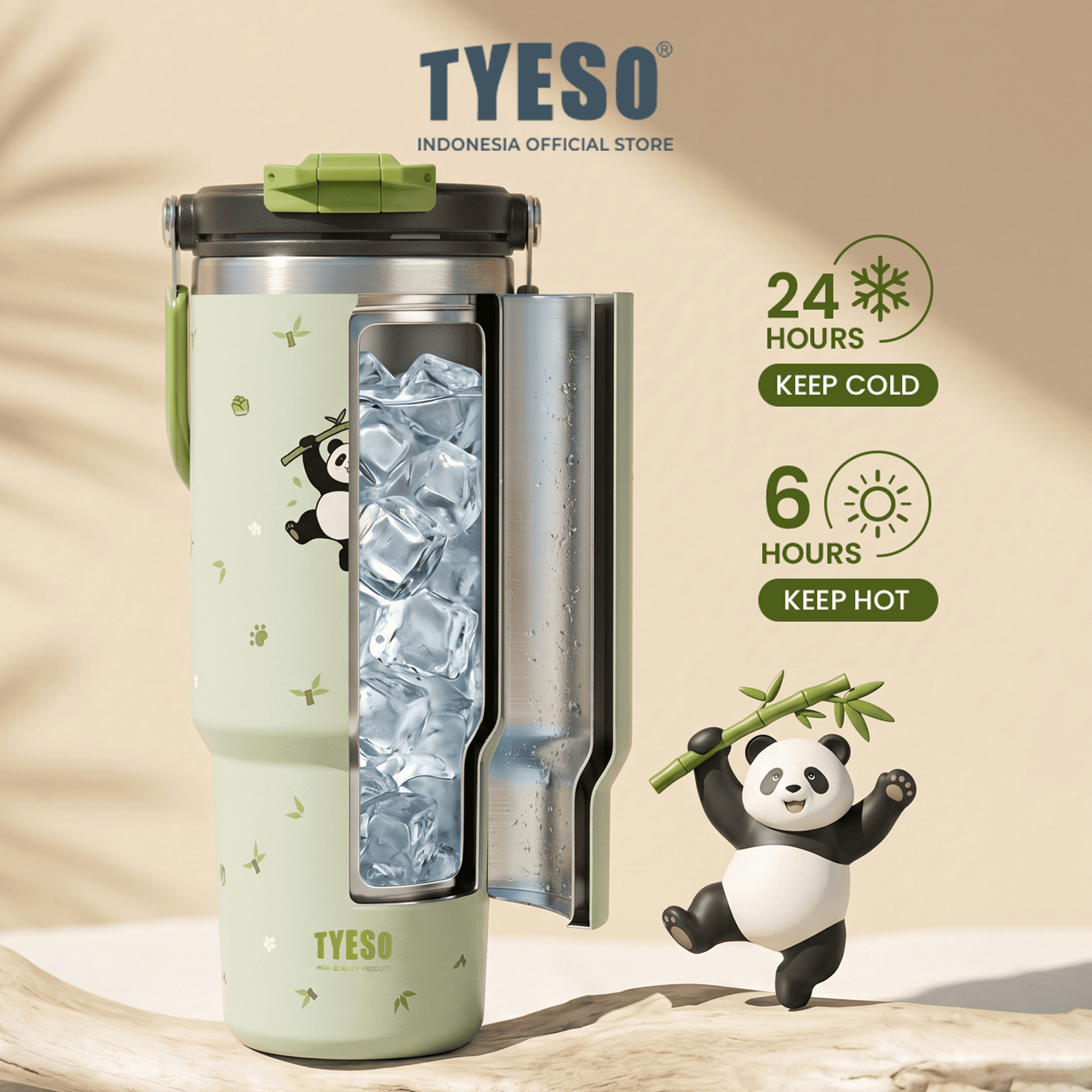 Tyeso Roam Tumbler 900ml  TS-01024 Stainless Steel Animal Edition Double Vacuum Insulated BPA FREE 30 Oz